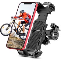 iBytoc Motorcycle Phone Mount, Upgrade [Full Protection] [Security Lock] Bike Phone Mount 360° Rotatable, Phone Holder for Bicycle, Scooter, Handlebar, Widely Compatible with Cellphones (4.7-6.8”)