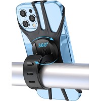 iBytoc Bike Phone Mount, [360°Rotation Shockproof] Bicycle Phone Holder, Universal Silicone Motorcycle Phone Mount Compatible with iPhone 13 12 11 Pro Max, More 4.0"-6.7" Phone