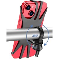 iBytoc Bike Phone Mount, 360° Rotation Phone Holder for Bike, Universal Silicone Motorcycle Phone Mount, Compatible with iPhone 13 Pro Max 12 Pro 11 XR XS 8 7 6 Plus 5s, Samsung (4.7"-6.7")